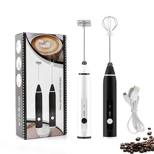 Mini Elektronische Melkopschuimer Garde Wit Cartoon Koffie Mixer Gift Instant Melkopschuimer Handheld Schuim Maken