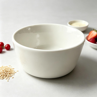 Ensemble de bols en céramique de style Japandi blancs, empilables, compatibles lave-vaisselle, sans plomb, faits à la main, pour salade