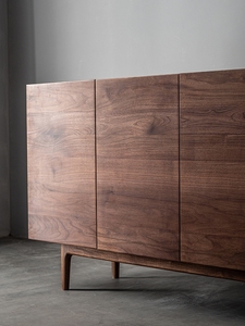 Mueble de TV de Madera Maciza de Nogal Negro Personalizable, Mesa Minimalista para Ahorrar Espacio en la Sala de Estar, con 5+ Cajones y Compartimentos - Product Image 5