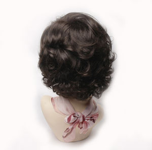 WIGTS Chic Wavy Human <b>Hair</b> Bob Wig Hand Tied 6 Inch Natural <b>Black</b> Brown Short <b>Hair</b> <b>Extension</b> Soft Touch Breathable - Product Image 4