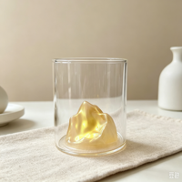 Thermische Whiskyglazen met gepersonaliseerde logo-service, Crystal Mountain Whisky Tumbler, fabrieksfabrikant voor restaurantgroothandel