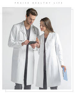 معطف مختبر طبي أنيق بتوريد مباشر من المصنع، بلوزة طبية للاستخدام في المستشفيات والجراحة، بأكمام طويلة للجنسين من ألياف السباندكس/القطن، مقاس 3XL - Product Image 3