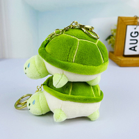 Vente en gros de jouets animaux en peluche petite tortue verte en peluche porte-clés sac de poupée pendentif porte-clés griffe machine peluches jouet cadeau