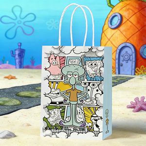 Bolsas de Regalo de Papel con Diseño de <span class=keywords><strong>Bob</strong></span> <span class=keywords><strong>Esponja</strong></span>, Personaje de Dibujos Animados, para Fiestas de Cumpleaños Infantiles - Product Image 6