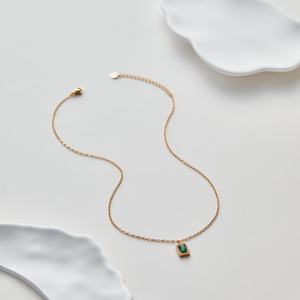 أطقم مجوهرات نسائية راقية من الفولاذ المقاوم للصدأ مع حلقات متدلية وقلادات، مرصعة بالزركون الوردي والأخضر والأبيض، لا تفقد بريقها - Product Image 4