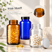 Complément alimentaire de qualité alimentaire 30ml 60ml 100ml 120ml 150ml Bouteille en verre à large ouverture pour capsules
