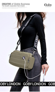 Goby <span class=keywords><strong>London</strong></span> Phụ Nữ Tùy Chỉnh Crossbody Nylon Túi Dây Đeo Eo Thiết Kế Dây Kéo Đóng Cửa Thời Trang Du Lịch Di Động - Product Image 4