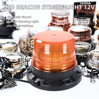 Fendo 12V-24V Bernsteinfarbene LED-Rundumleuchte Warnblinklicht mit Magnethalterung für Autos & LKWs (1 Jahr Garantie)
