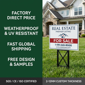 Custom Printed Outdoor Advertising Stand <b>Banner</b> 18x24 for Real Estate Listing and Effective Lawn Display Stakes - Product Image 1