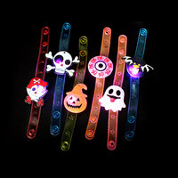 Accessoires d'Halloween Jouets lumineux LED Bracelets en caoutchouc lumineux de dessin animé pour enfants Halloween
