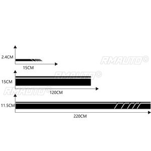 5 pegatinas de vinilo con rayas de carreras para capó y espejos retrovisores de coche, calcomanías deportivas para carrocería de automóviles, accesorios de bricolaje para coches. - Product Image 5