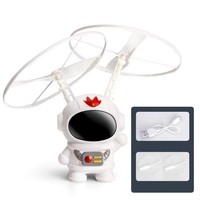 Robot Astronaute Volant à Commande Radio avec LED et Capteur Infrarouge, Hélicoptère pour Enfants, Jouets Cadeaux