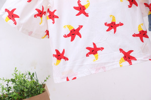 Wholesale Kids Clothes Batwing Sleeve Blouse Loose Clothing Cotton Sweet Girl's <b>Short</b> Set - Product Image 4