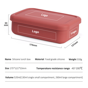 Contenedor de Almacenamiento de Alimentos con 3 Compartimentos, Lonchera Escolar para Niños, Lonchera Bento de Silicona Aislada Libre de BPA - Product Image 5
