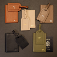 Ensemble de porte-passeports et de bagages en cuir PU de haute qualité personnalisés par WJ Factory, cadeaux en cuir personnalisés pour les voyages et les affaires