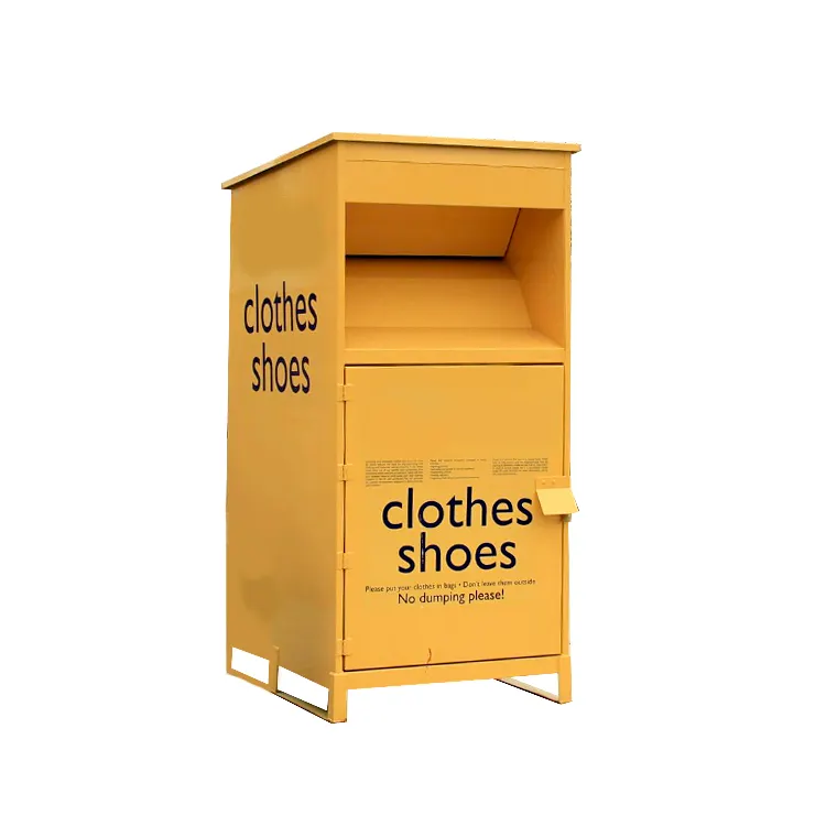 Высококачественный уличный большой объем корзина для пожертвований для одежды большой размер оцинкованная стальная коробка для пожертвований