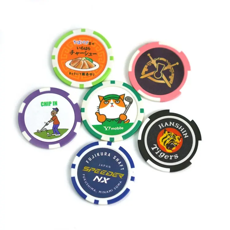 Großhandel Turnier Golfball Marker Blank Casino Monte Carlo 40mm ABS Metall Custom Keramik Ton Poker Chip Set