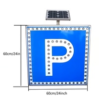 Panneau de signalisation routière LED solaire en aluminium, éclairé, pour parking et autoroute