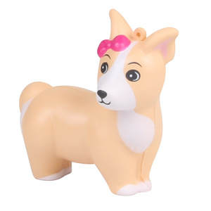 Pu Chew Toy Corgi Dog With Pink Bow Cute Cartoon Design Durable Indoor Use Small Size Manual Operation <b>Polybag</b> Packing - Product Image 4