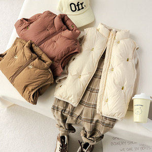 Gilet à la mode pour filles et garçons, vêtement d'extérieur épais et chaud <span class=keywords><strong>sans</strong></span> manches, broderie imprimée, vêtements pour bébé, gilet en duvet pour enfant - Product Image 4