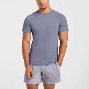 Nouveau T-shirt Homme Slim Fit Sportif Uni Tricoté Léger à Manches Courtes Écologique Respirant Séchage Rapide pour Activités de Plein Air - Product Image 1