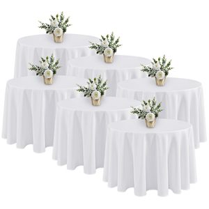 <span class=keywords><strong>Set</strong></span> di 6 Tovaglie Bianche in Poliestere Antimacchia <span class=keywords><strong>e</strong></span> Antipolvere da 108 Pollici per Hotel <span class=keywords><strong>e</strong></span> Matrimoni - Product Image 1