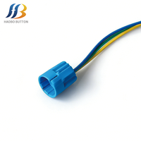 Connecteur Prise Interrupteurs à Bouton Poussoir Métalliques 19mm 1NO1NC Laiton 24V 3A Tête de Terminal à Broches pour Contrôle Industriel HAOBO