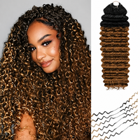 Miracle Knots Feather Crochet Cheveux Humains Ombré Auburn Brun Ondulé Profond Pré-Séparé Qualité Premium Fournisseur en Gros