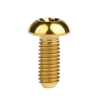 Vis à tête ronde Torx en alliage de titane GR2 GR5 M2 M3 M4 M5 M6, vis à tête bouton Torx en titane colorée plaquée zinc