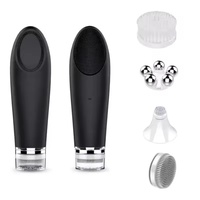 Cepillo de Limpieza Facial Eléctrico, Portátil, de Silicona, Limpiador y Masajeador, con Vibración Sónica