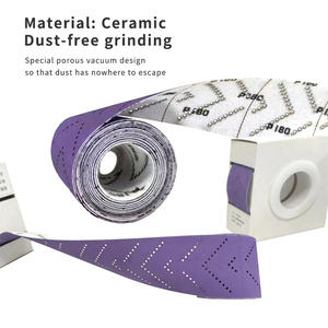 2 هوكيت لفة ورق جلخ أرجواني ، متعددة الفتحات ، 70X12 <span class=keywords><strong>m</strong></span> رملي رملي للسيارات ورق صنفرة لإصلاح الجسم - Product Image 5