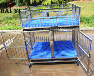 Gabbia per Cani Pieghevole Moderna in Acciaio Inossidabile con Vassoio in Plastica e Cassetta - Resistente Kennel per Animali Domestici per Uso Interno/Esterno - Product Image 4