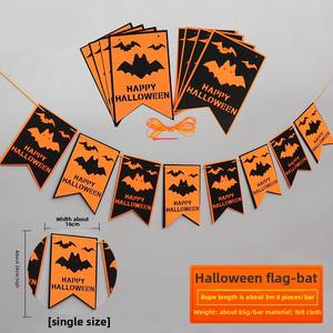 Guirnalda de Halloween de Fieltro con Diseño Nuevo 2025, Decoración Grande de Halloween con Murciélagos, Fantasmas y Calabazas - Product Image 5