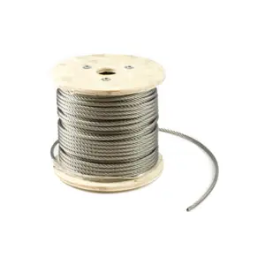 1.5mm 1/4" 3/16" 3/8" 7x19 7x7 3mm Agriculture Fence SS 304 316 Stainless Steel Wire Cable Railing Balcony Tension Cable Rope