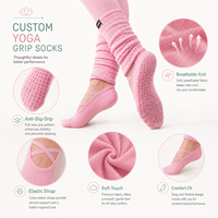 Chaussettes de yoga antidérapantes personnalisées avec logo, chaussettes de Pilates et de barre, chauffe-jambes style ballet, prix d'usine, faible MOQ, OEM ODM