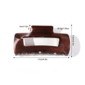 Pinza de Pelo Cuadrada Grande de 11 cm, Diseño Hueco de Mármol Colorido para Mujer, Estilo Coreano, para Peinado de Cola de Caballo - Product Image 3