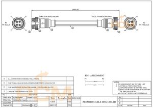 Connecteur circulaire miniature 1M 7/8\" à 4 positions, 4 broches, <span class=keywords><strong>double</strong></span> extrémité, avec câble d'alimentation et connecteur de capteur, filetage 7/8\"-16UN - Product Image 4