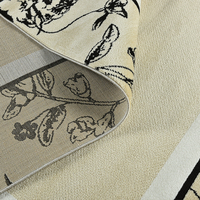 Tapis géométrique abstrait beige crème, fabriqué à la machine, en polyester, style moderne, écologique, anti-poussière, non pelucheux, pour salon et maison
