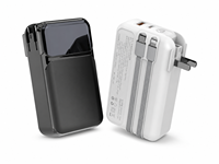 Batterie externe pliable à brancher sur prise murale 10000mAh 20000mAh Chargeur portable 22.5W Charge rapide Câbles intégrés Batterie externe USB