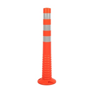 75cm Traffic Safety Warning <b>Post</b> Flexible Spring Delineator for Roadways PVC Plastic Material <b>White</b>-Made in China - Product Image 1