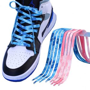 Cordones para Zapatos con Estampado Tie-Dye, Cordones Planos de Algodón para Niños y Adultos, Unisex, Color Personalizado - Product Image 1