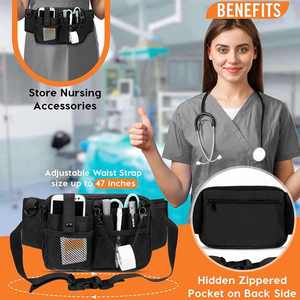 Multi Compartment Medical Gear Pocket Nursing Organizer Waist Belt <b>Bag</b> <b>Nurse</b> Fanny Pack - Product Image 3