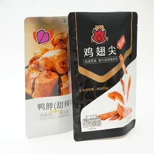 customized stand up pouch zipper plastic package bag for candy chocolate cooked food packaging