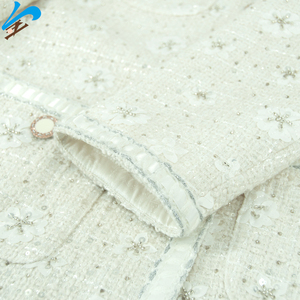 <span class=keywords><strong>Giacca</strong></span> di <span class=keywords><strong>Tweed</strong></span> da donna con tema fiocco di neve con perline da <span class=keywords><strong>uomo</strong></span> Jindian Design classico girocollo - Product Image 5