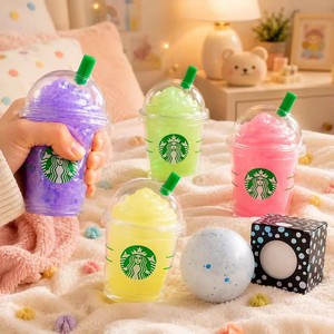 Cute Blue Iced Coffee Cup Squishy <b>Fidget</b> Toy-Stress Relief Squeeze Need Doh Portable Mini Toy for Kids & Teens Unisex - Product Image 5