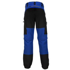 Pantalones de Trabajo para Hombre Xinke, de Algodón Elástico, con Piernas Desmontables, Impermeables, para Fábrica o Taller, Diseño en Bloques de Color Azul y Negro - Product Image 3