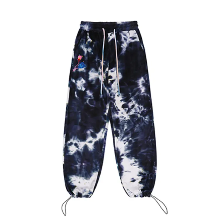 Speciaal Ontwerp Hoge Taille Sport Jong Meisje Hiphop Losse Casual Brief Bedrukt Tie Dye Print Broek Vrouwen Harem Broek