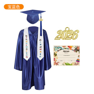 Conjunto de Toga de Graduación para Jardín de Niños, Azul Marino, 2026, Accesorios para Fotos de Diploma, Ropa Formal para Niños, Uniforme Escolar - Product Image 4