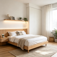 Meubles minimalistes sur mesure pour toute la maison, armoires blanches sans poignées, étagères intégrées à LED, niche de présentation encastrée, salle à manger, OEM ODM