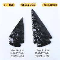 Vente en gros de sculptures et d'objets artisanaux en obsidienne noire en forme de pointe de flèche, pierres de guérison en cristal naturel pour la décoration